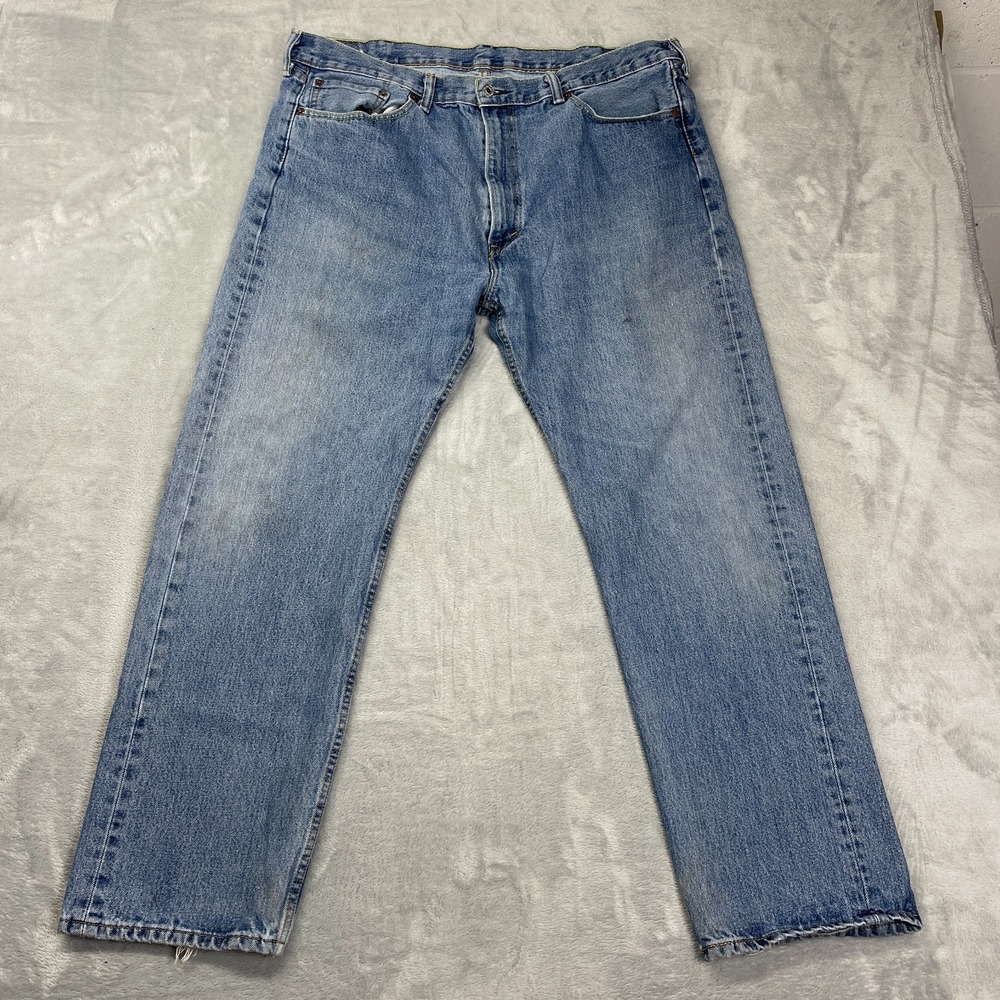 Levi's 505 Jeans Mens 42x32 Blue Denim Red Tab Streetwear‎ Grunge Straight Leg